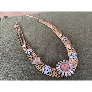 Bohemia rhinestone zircon golden alloy snake necklace punk retro